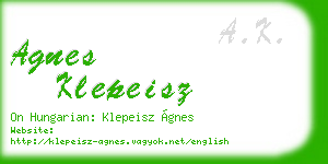 agnes klepeisz business card